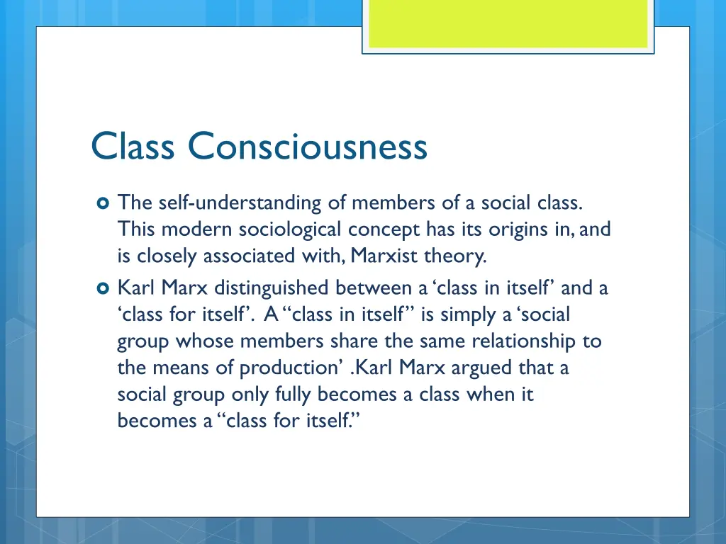 class consciousness