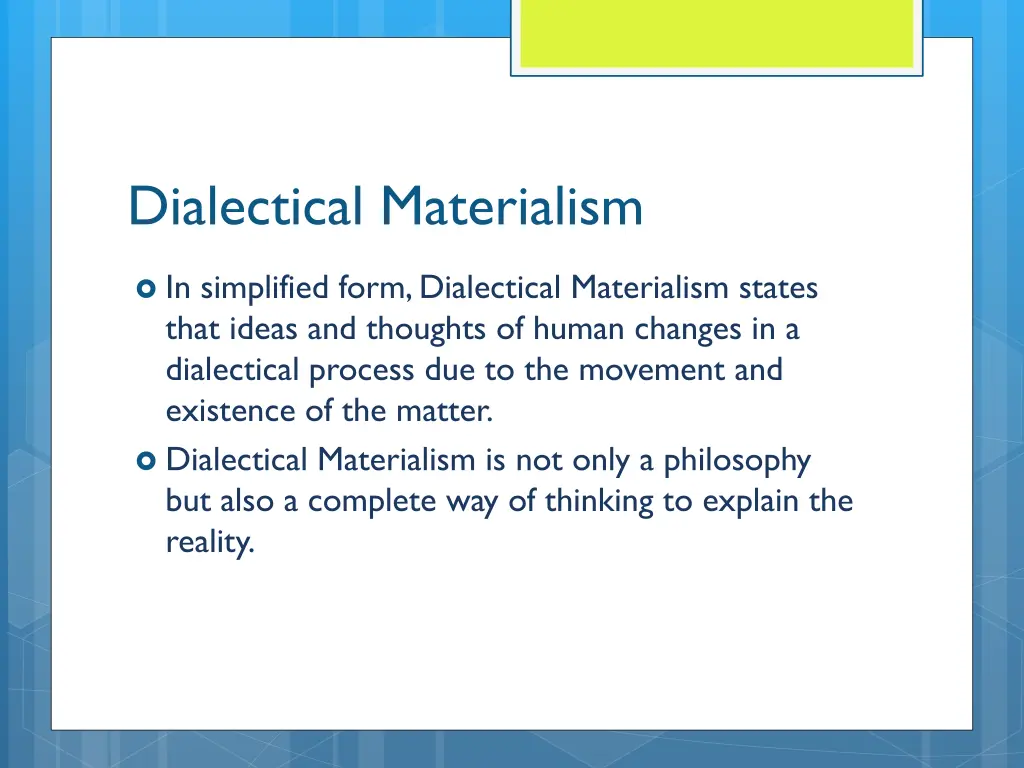 dialectical materialism