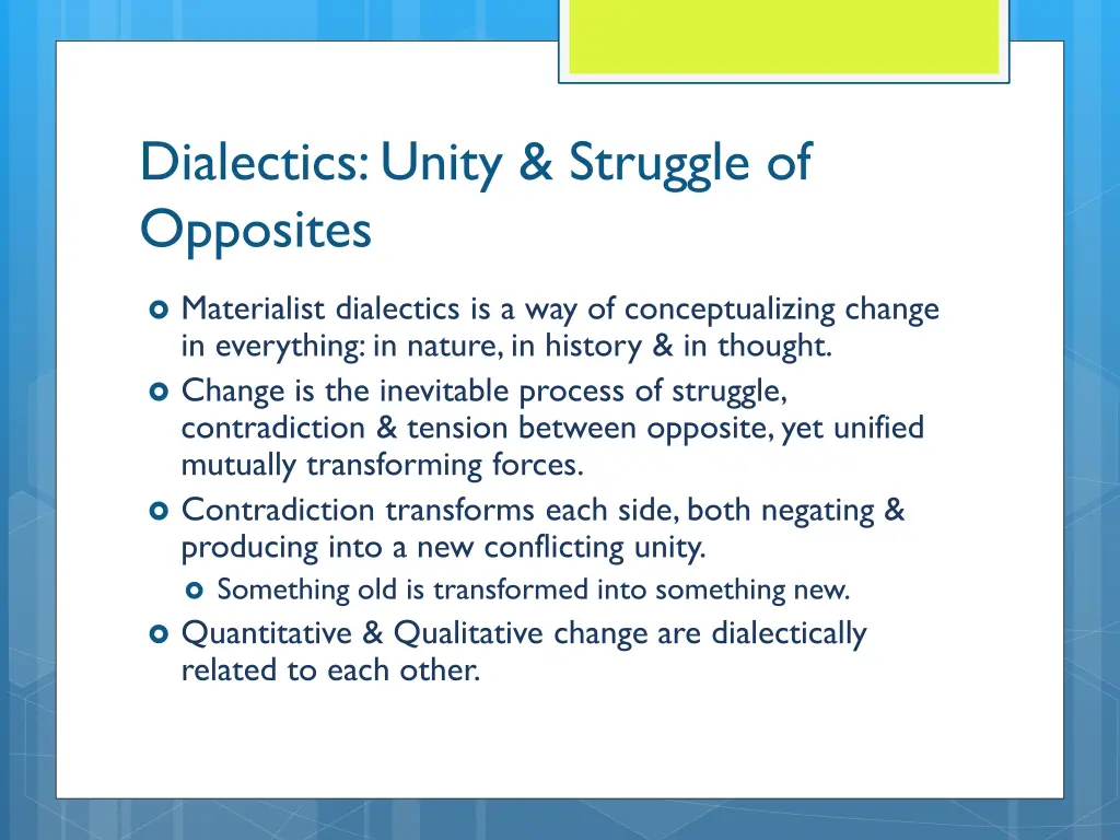 dialectics unity struggle of opposites