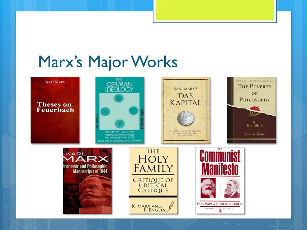 marx s major works