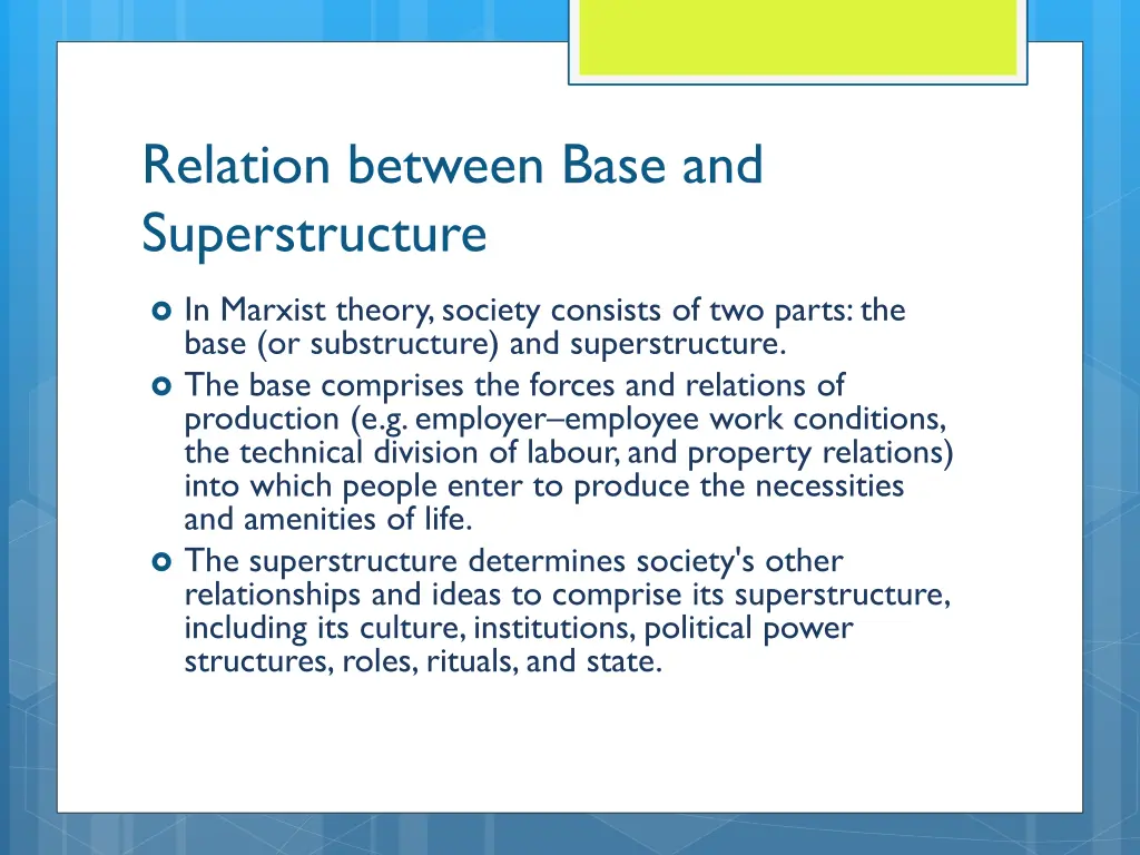 relation between base and superstructure