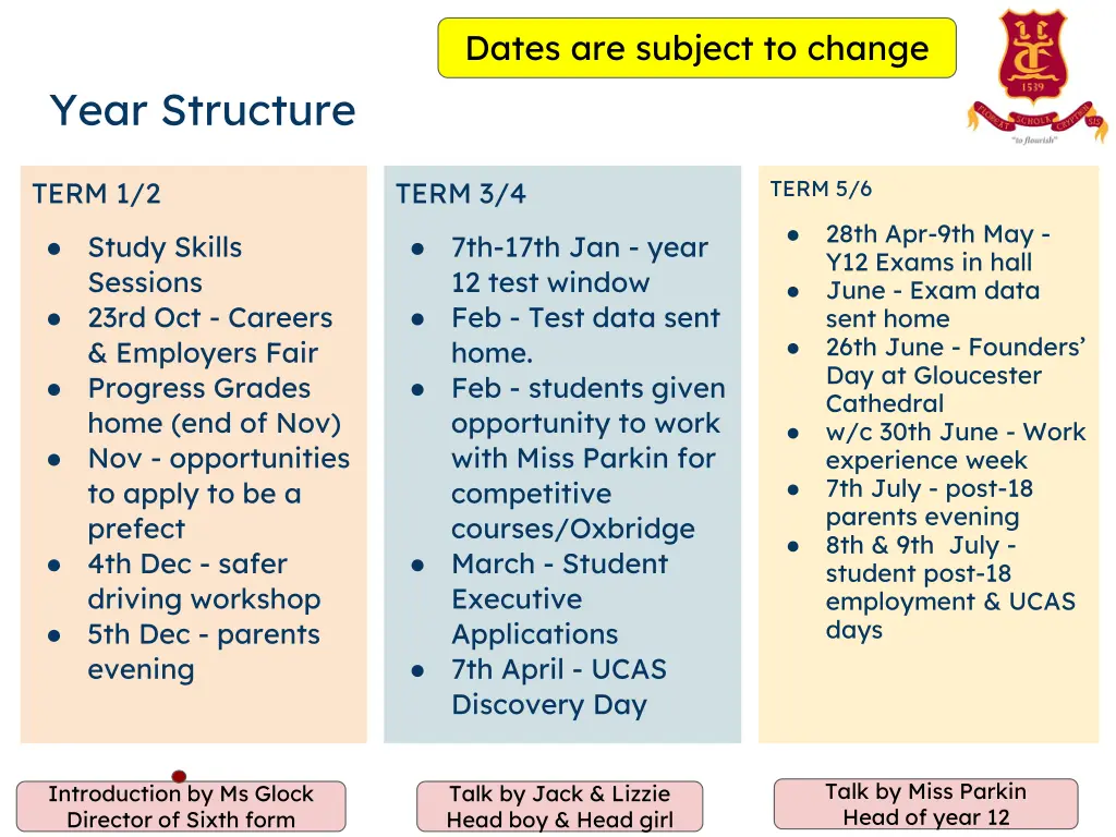 dates are subject to change
