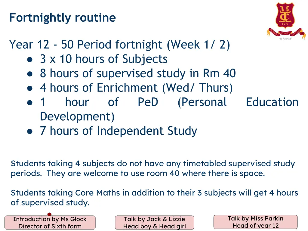 fortnightly routine