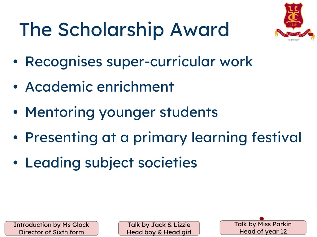 the scholarship award