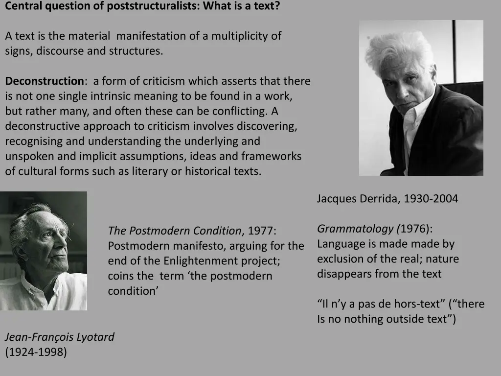 central question of poststructuralists what