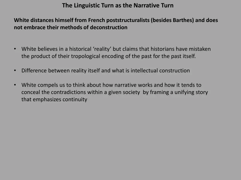 the linguistic turn as the narrative turn