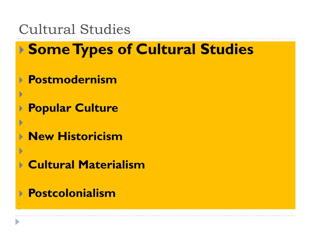 cultural studies some types of cultural studies