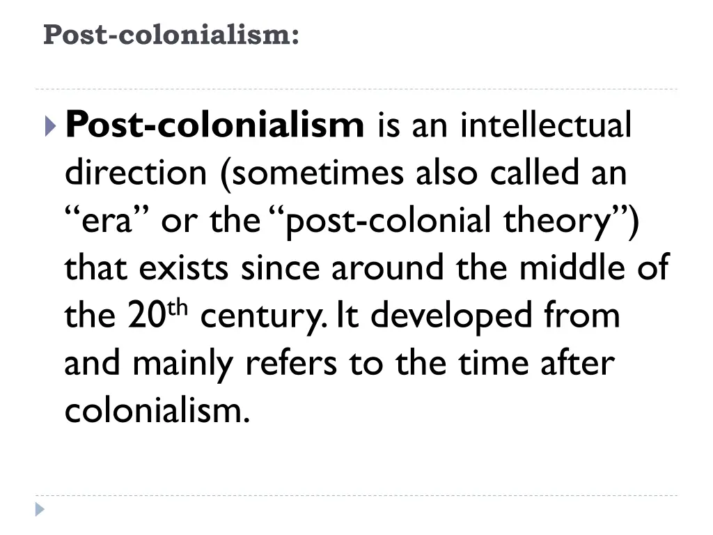 post colonialism
