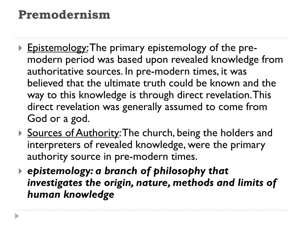premodernism