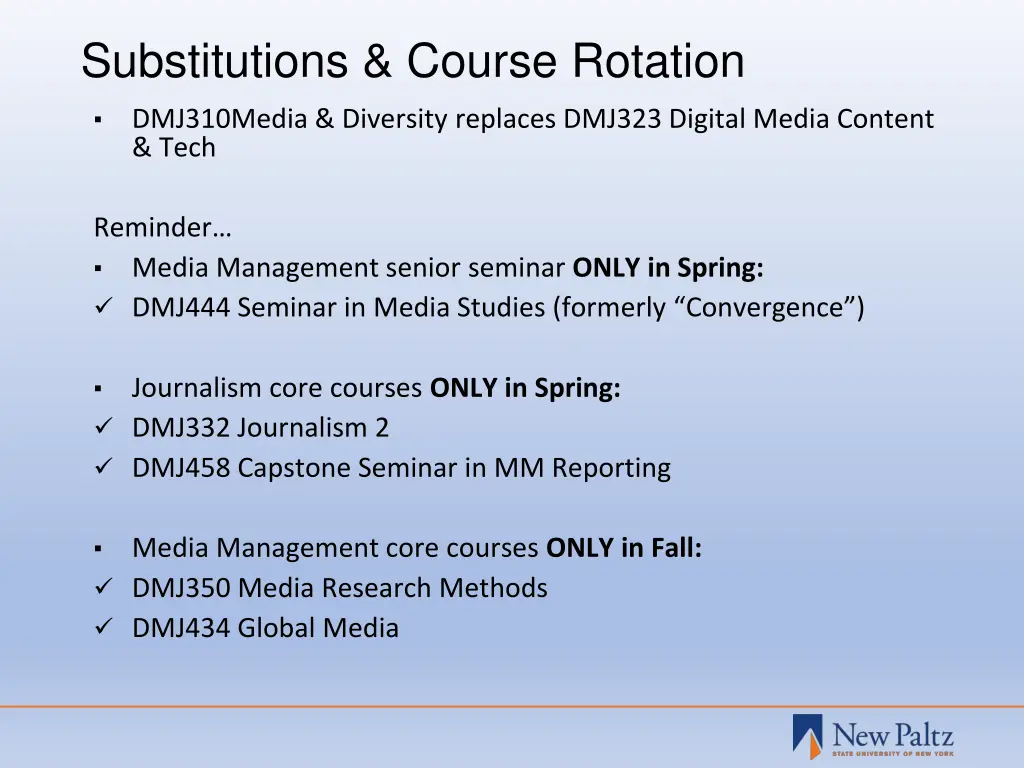 substitutions course rotation