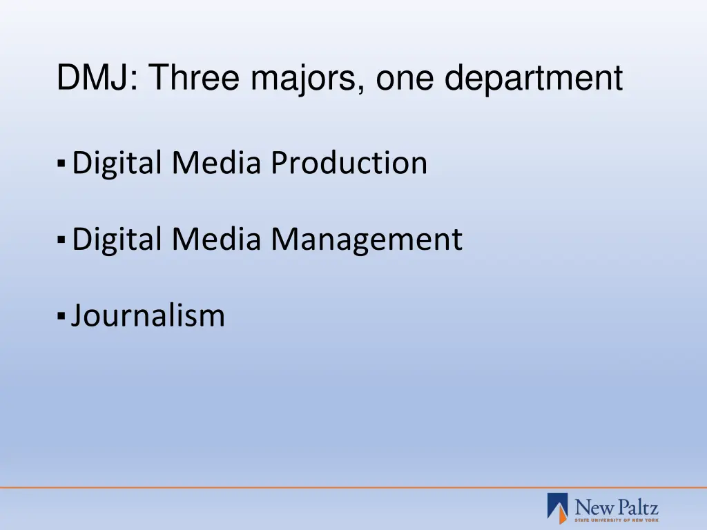 dmj three majors one department