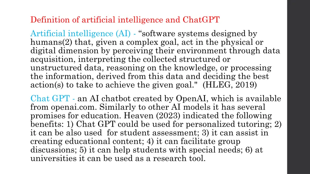 definition of artificial intelligence and chatgpt