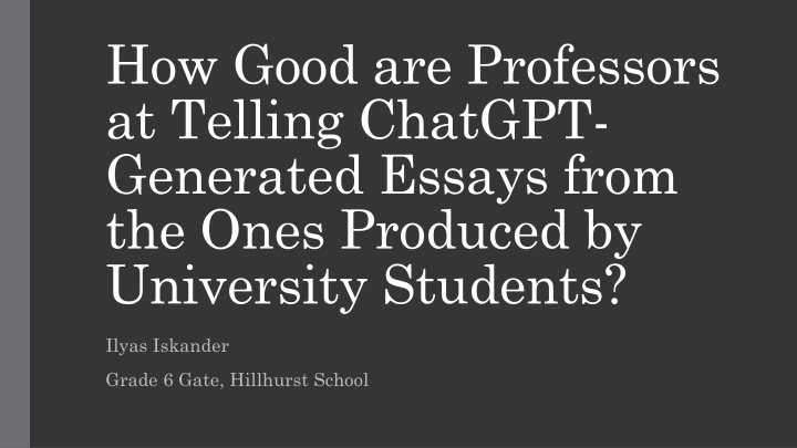how good are professors at telling chatgpt