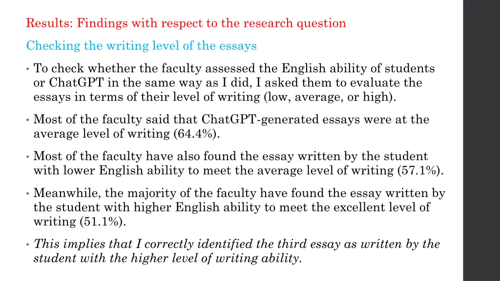 results findings with respect to the research 2