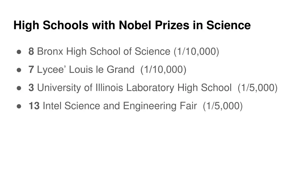 high schools with nobel prizes in science