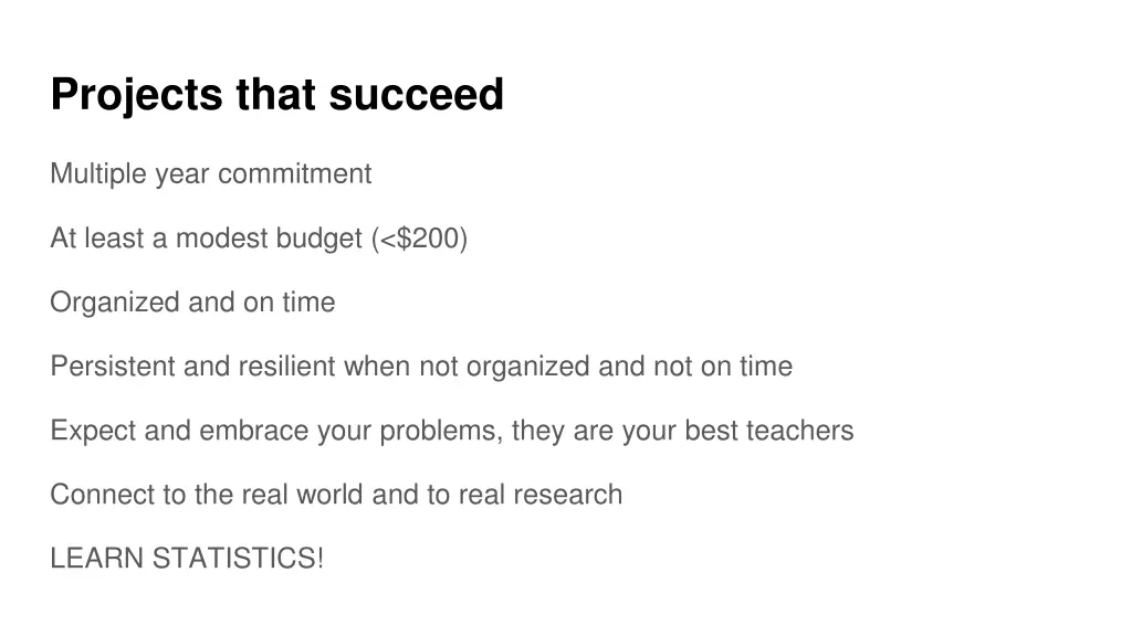 projects that succeed