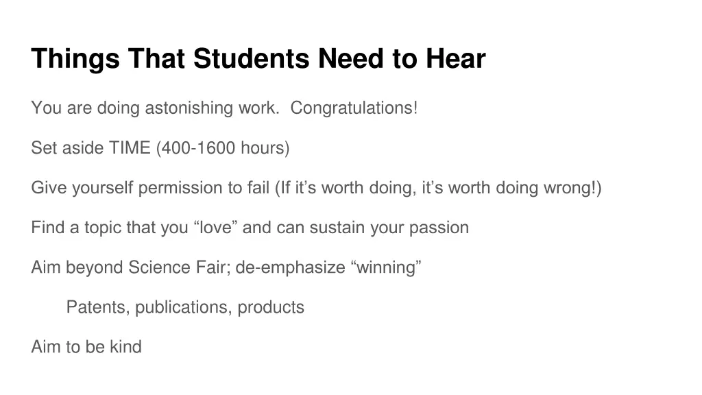things that students need to hear