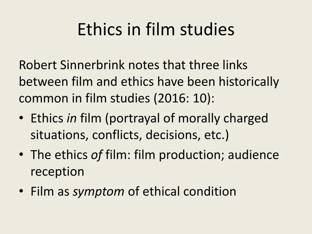 ethics in film studies