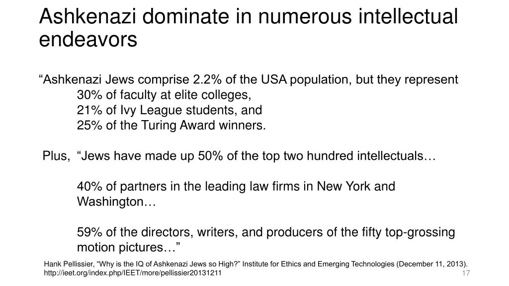 ashkenazi dominate in numerous intellectual