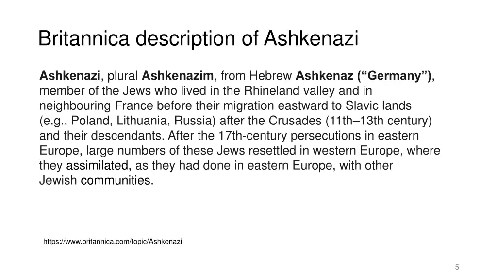 britannica description of ashkenazi