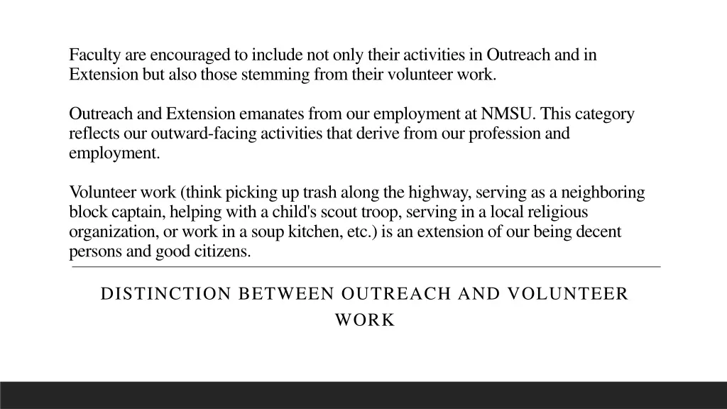 faculty are encouraged to include not only their