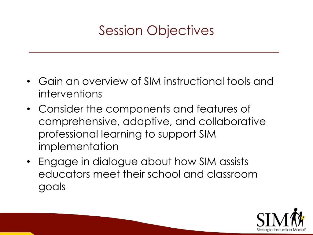 session objectives