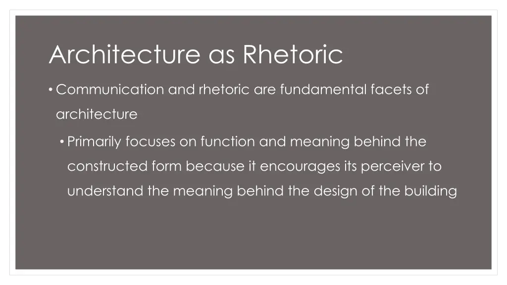 architecture as rhetoric 1