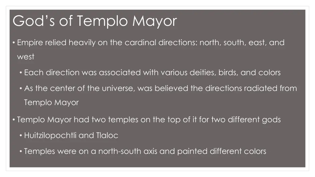 god s of templo mayor