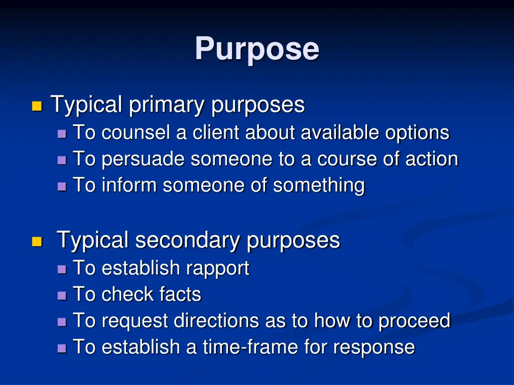 purpose
