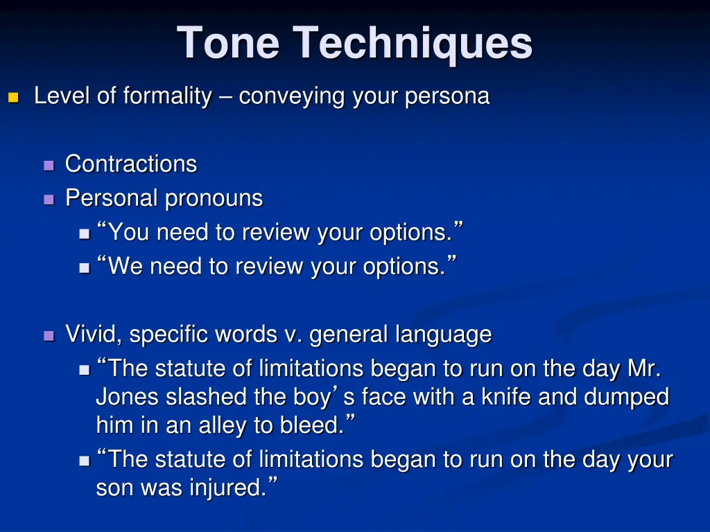 tone techniques