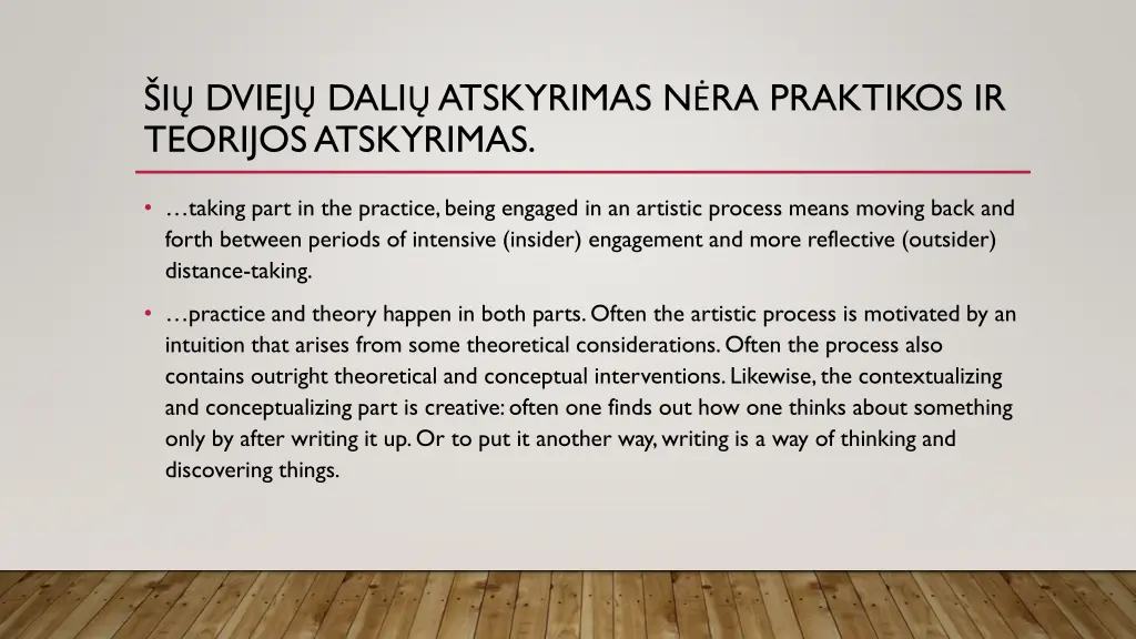i dviej dali atskyrimas n ra praktikos