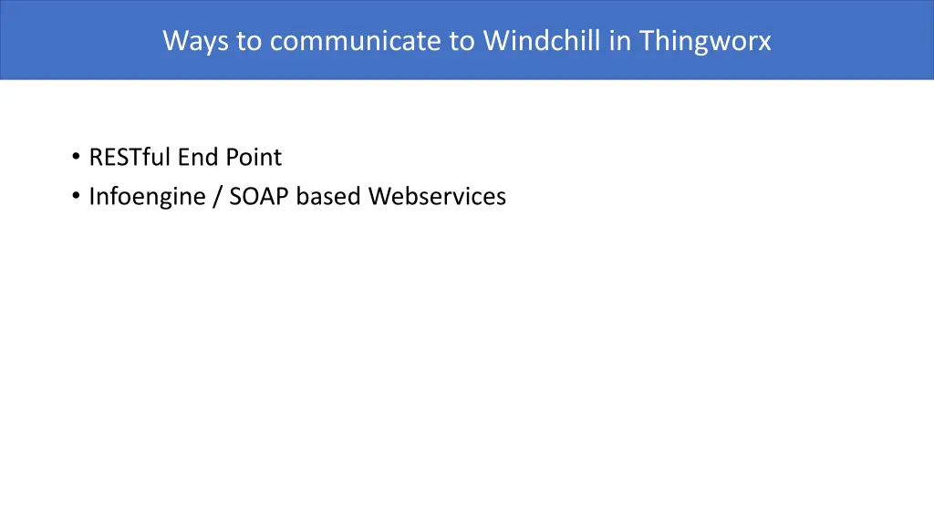 ways to communicate to windchill in thingworx