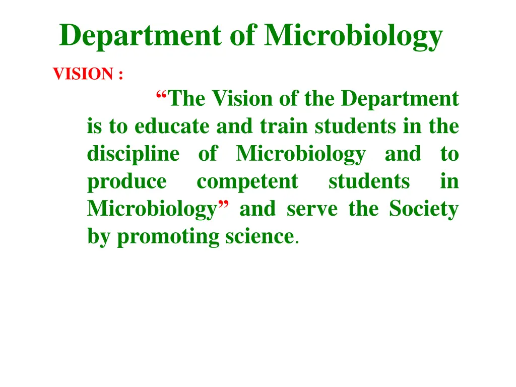 department of microbiology