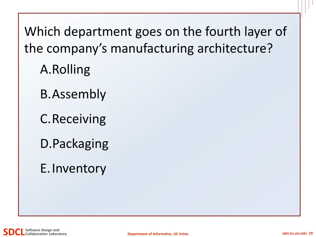 which department goes on the fourth layer