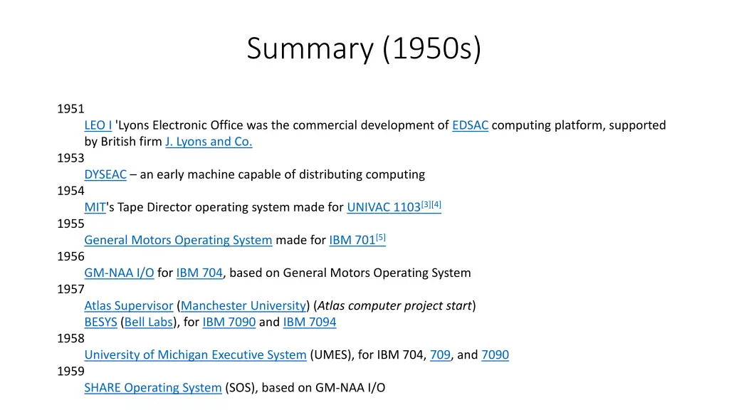 summary 1950s