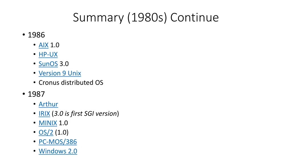 summary 1980s continue 1