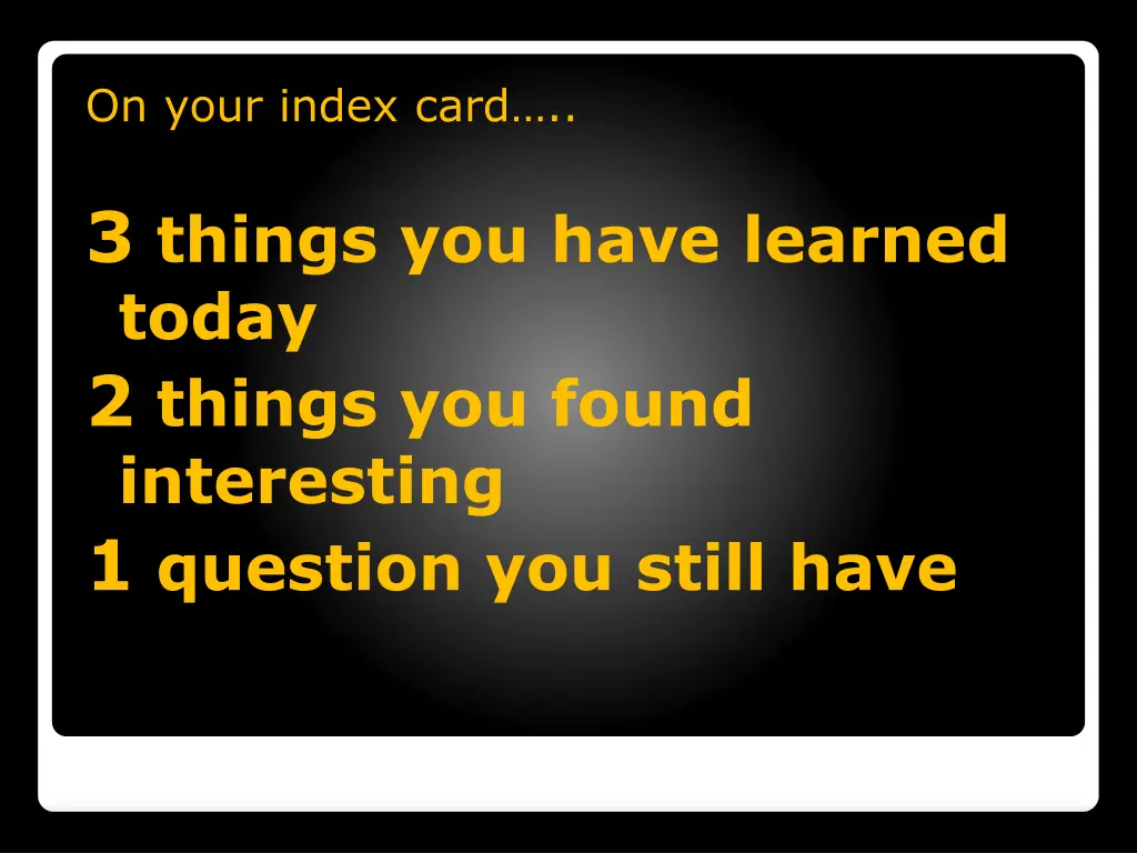on your index card