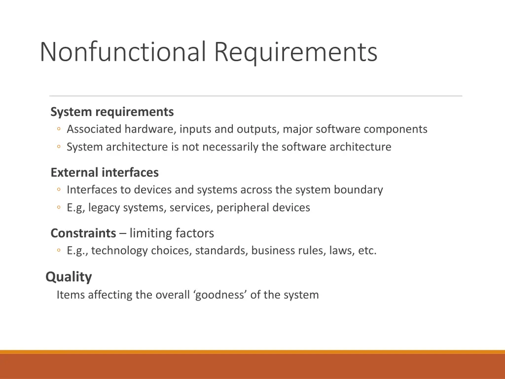 nonfunctional requirements