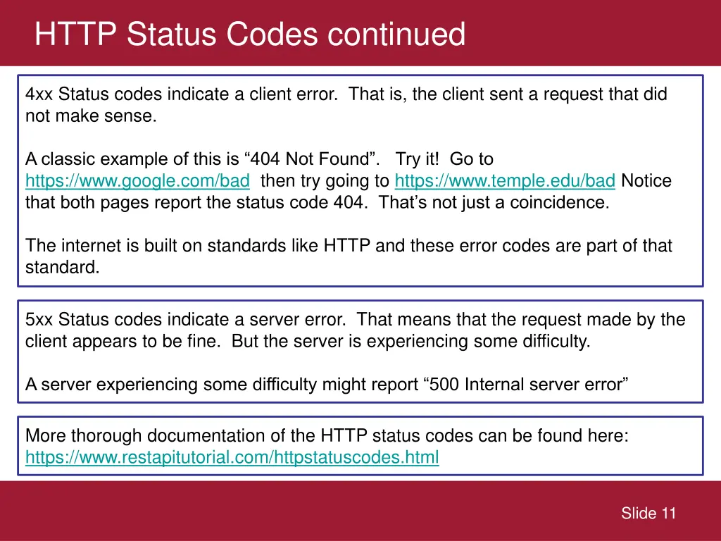 http status codes continued
