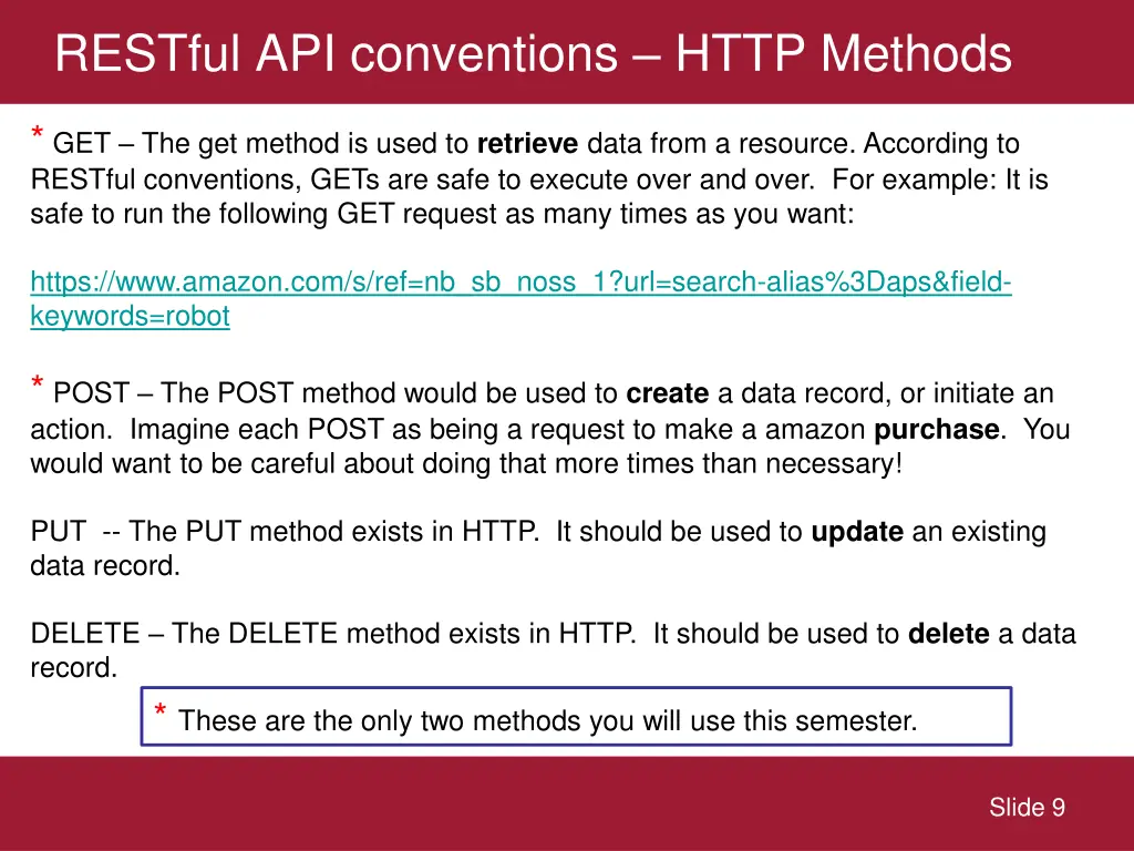 restful api conventions http methods