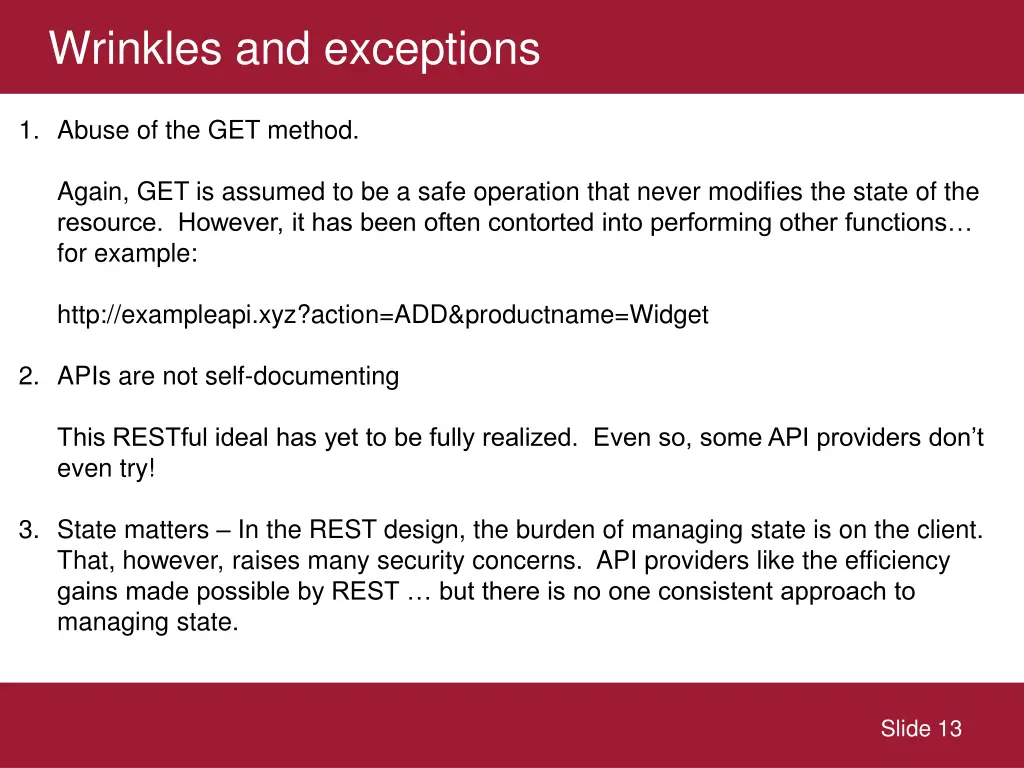 wrinkles and exceptions