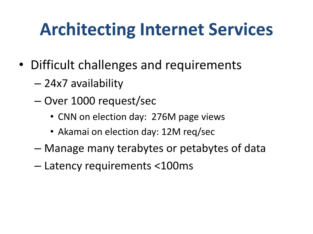 architecting internet services