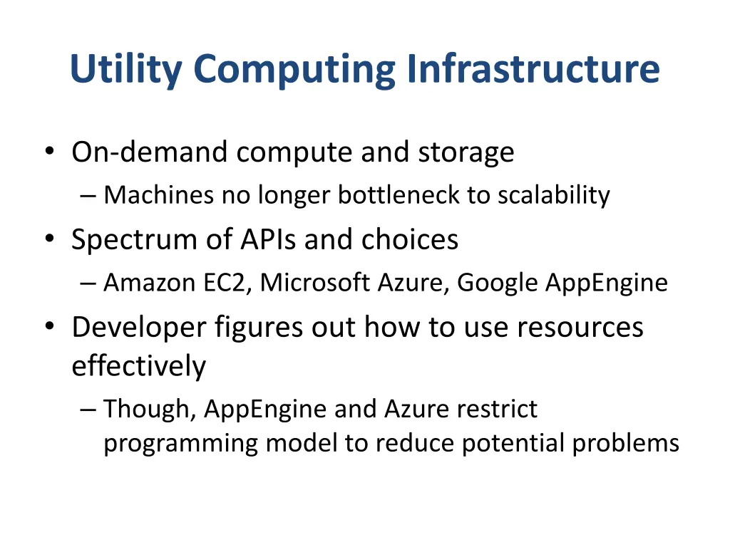 utility computing infrastructure