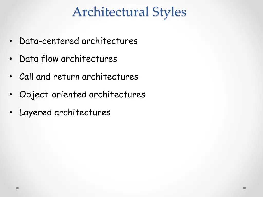 architectural styles