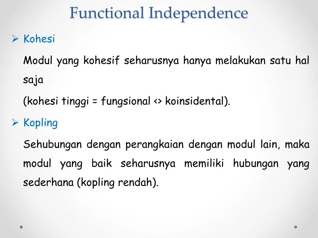 functional independence 1
