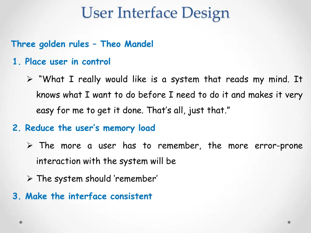 user interface design