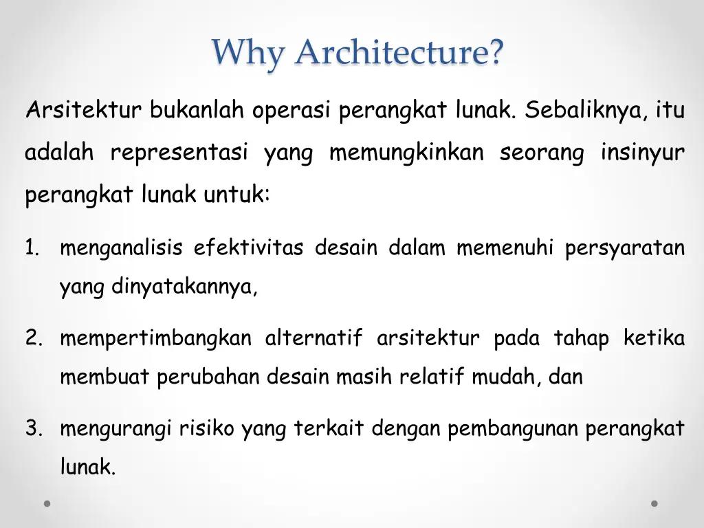 why architecture
