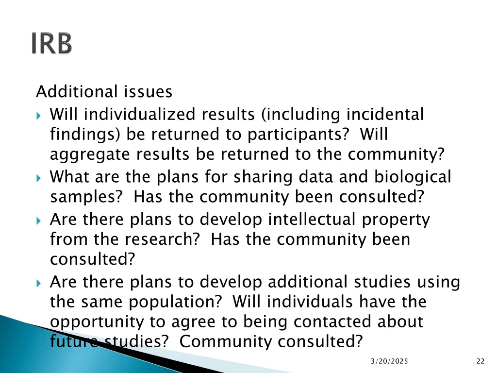 additional issues will individualized results