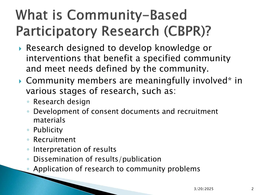 research designed to develop knowledge