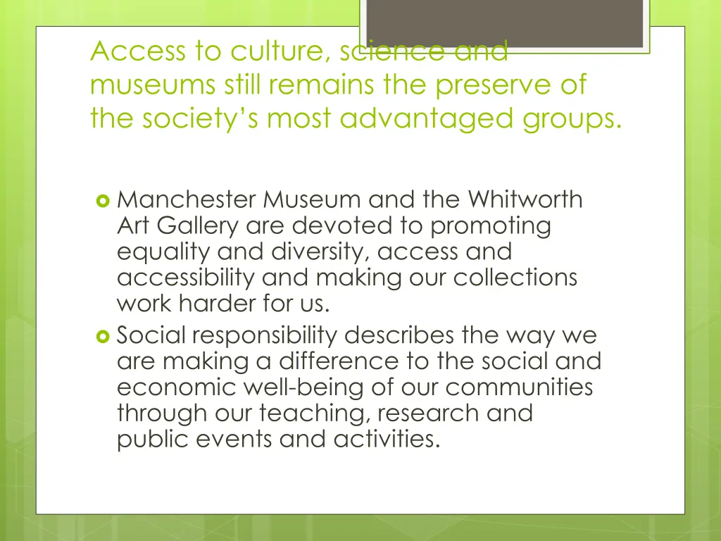 access to culture science and museums still
